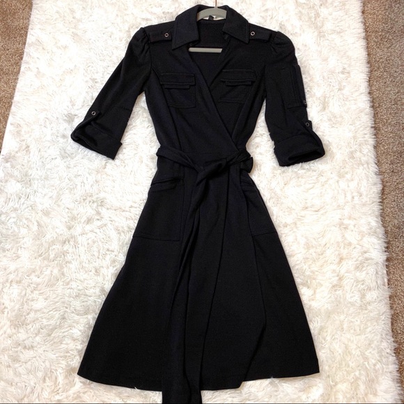 Diane Von Furstenberg Military Wool Wrap Dress - Picture 2 of 5